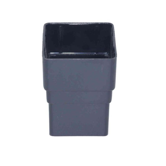 Anthracite Grey Square Guttering Downpipe Socket - 114mm