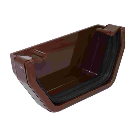 Brown Square Guttering External Stop-end - 114mm