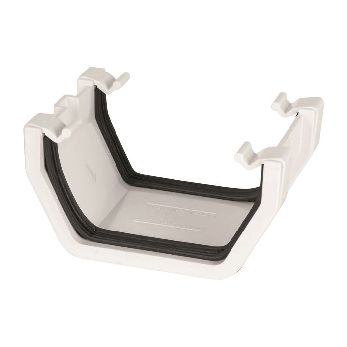 White Square Guttering Union Bracket - 114mm