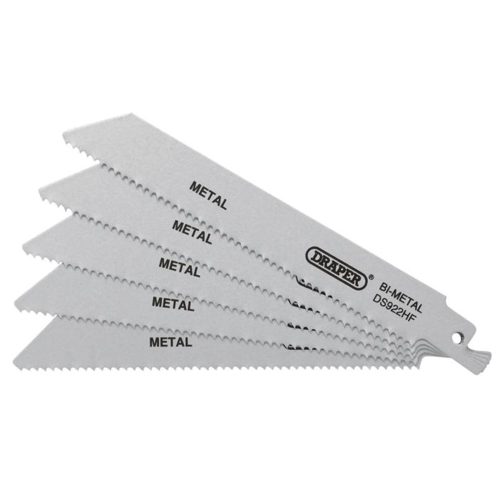Draper Bi-metal 150mm Reciprocating Saw Blades Multi Purpose Cutting 10tpi - 5 Pack