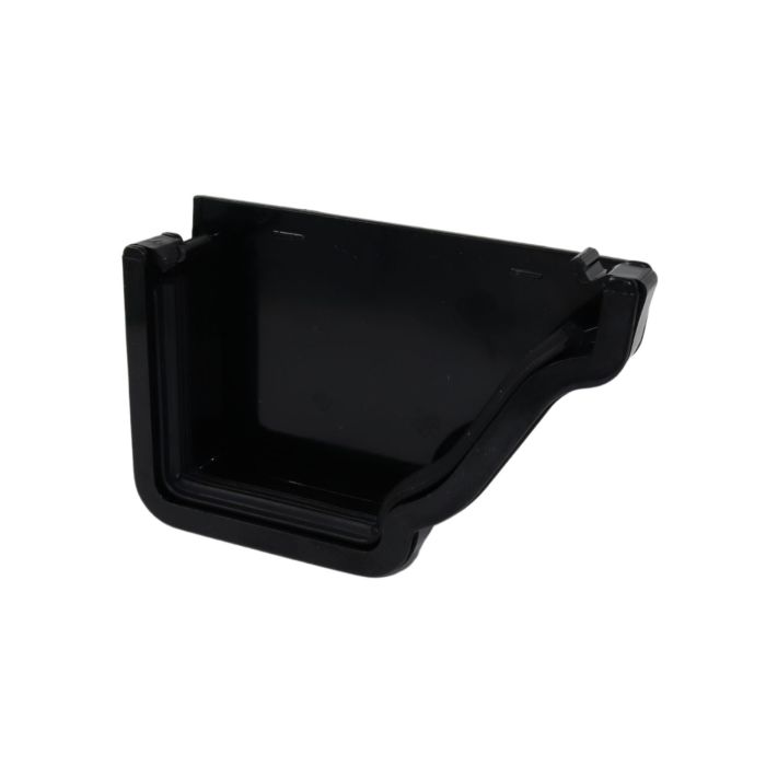 Black Ogee Guttering External Right Hand Stop-end - 135mm