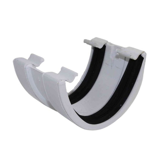 White Deepflow Guttering Union Bracket - 114mm