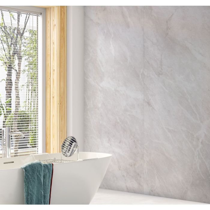Guardian Neptune Grey Marble 10mm PVC Decor Cladding Panel - 2.4m x 1m