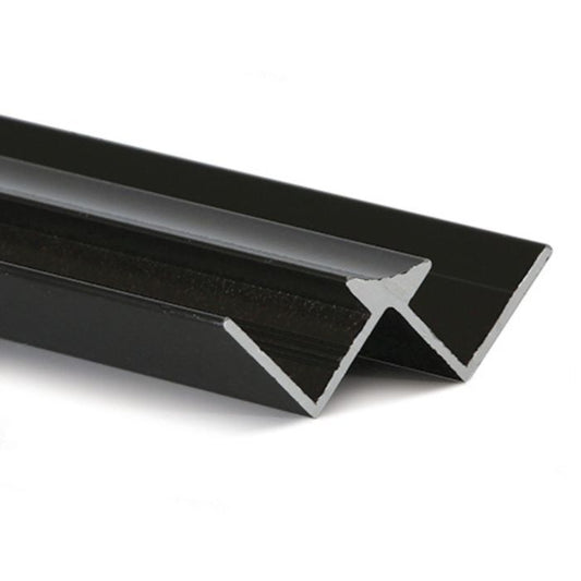 Guardian Decor Cladding Black Aluminium 10mm Internal Corner Trim - 2.4m