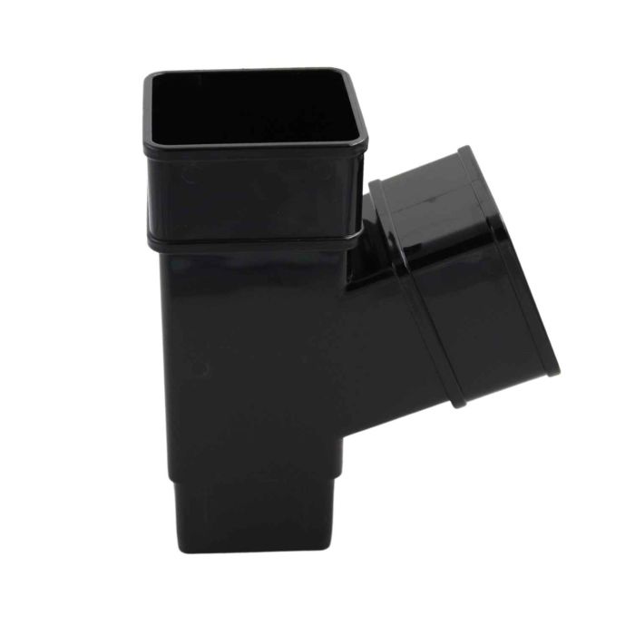 Black Square Guttering 112.5° Branch - 114mm