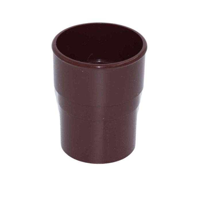 Brown Round Guttering Downpipe Socket - 112mm