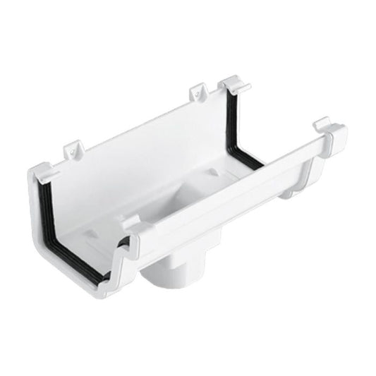 White Ogee Guttering Running Outlet - 135mm