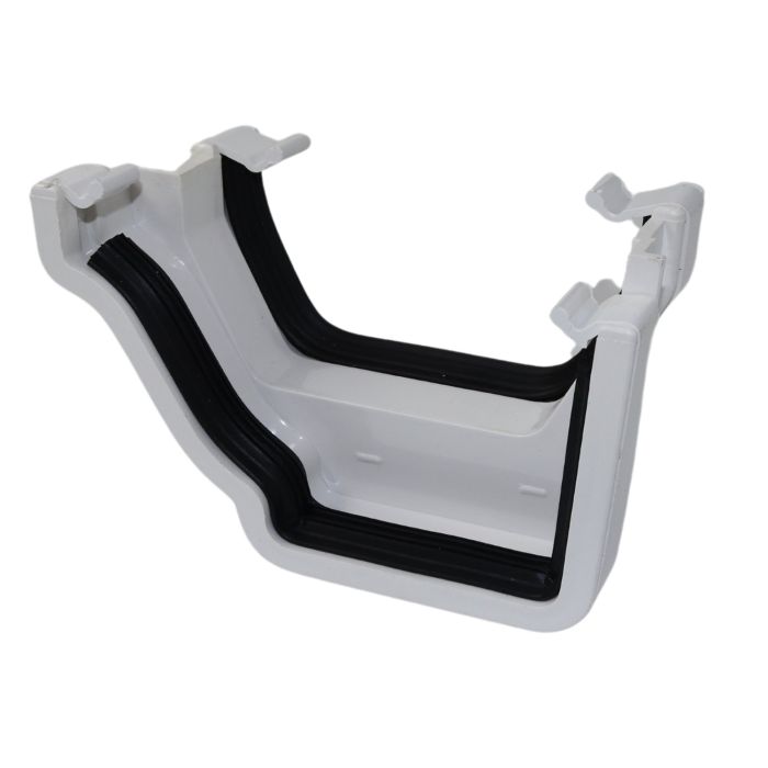 White Ogee Guttering Square Gutter Adaptor Left Hand - 135mm