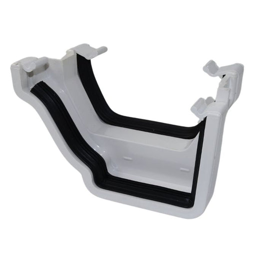 White Ogee Guttering Square Gutter Adaptor Left Hand - 135mm