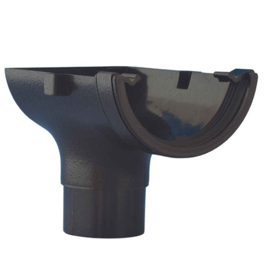 Cast Iron Effect Half Round Guttering Stop-end Outlet - 112mm