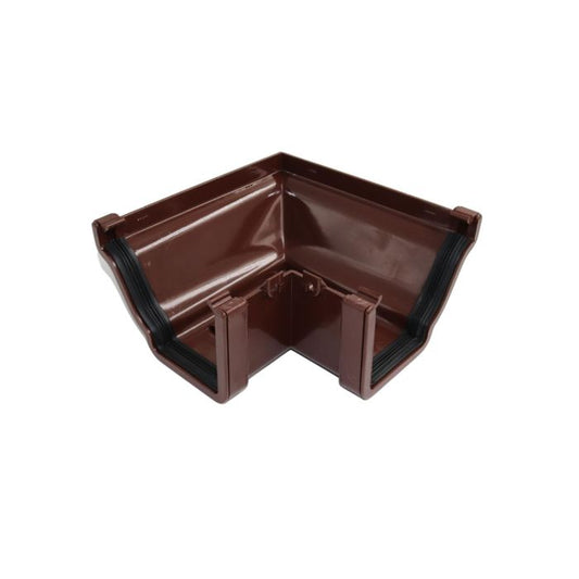 Brown Ogee Guttering 90° External Angle - 135mm