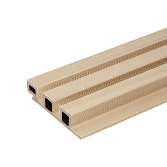 Light Oak Forma Slatted Composite Cladding Board - Length 2.5m x Width 120mm