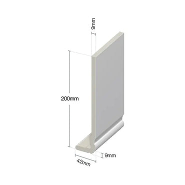 UPVC Fascia Capping Board – White, 5m x 200mm (Ogee)