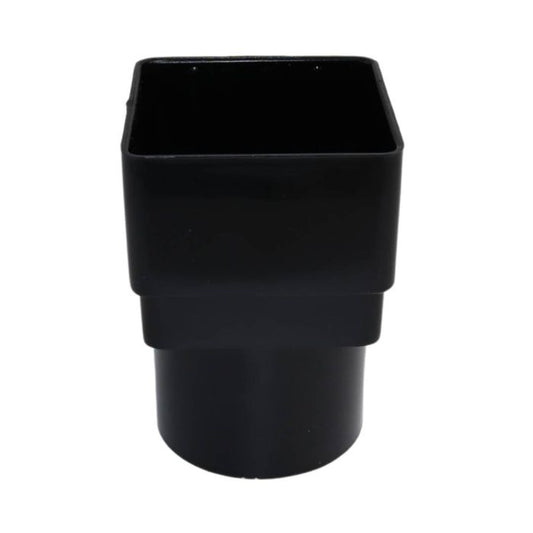 Black Square To Round Downpipe Adaptor - 114mm
