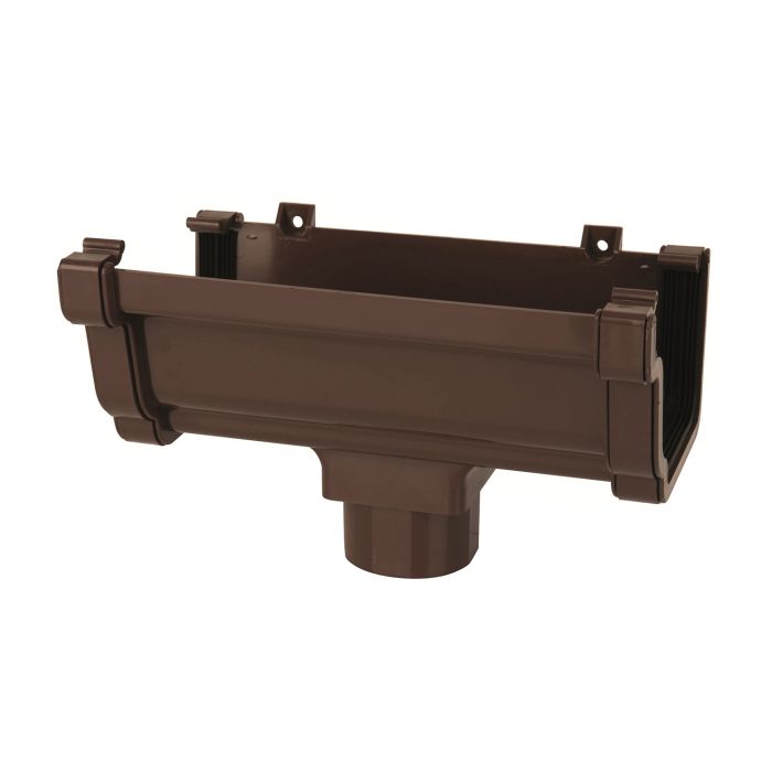 Brown Ogee Guttering Running Outlet - 135mm