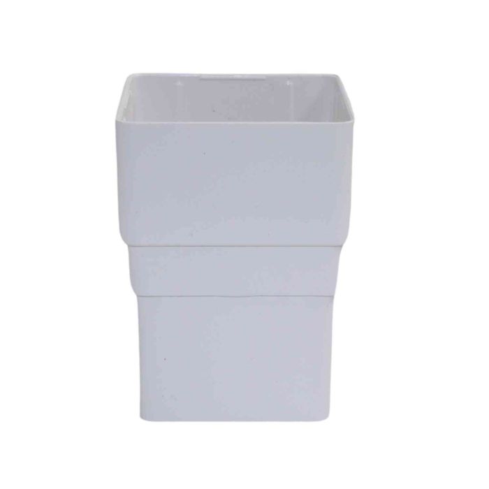 White Square Guttering Downpipe Socket - 114mm