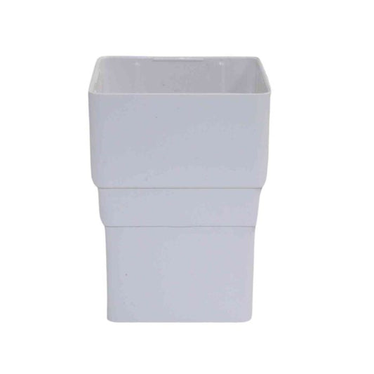 White Square Guttering Downpipe Socket - 114mm