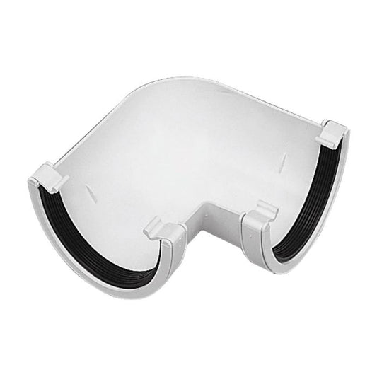 White Deepflow Guttering 90° Angle - 114mm