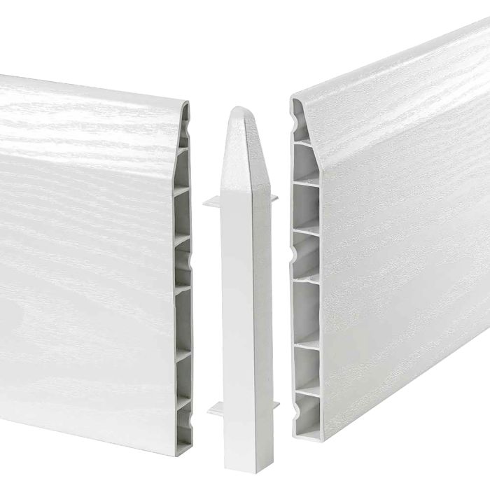 White Skirting Board Chamfered External Corners Pack of 2 - 150mm