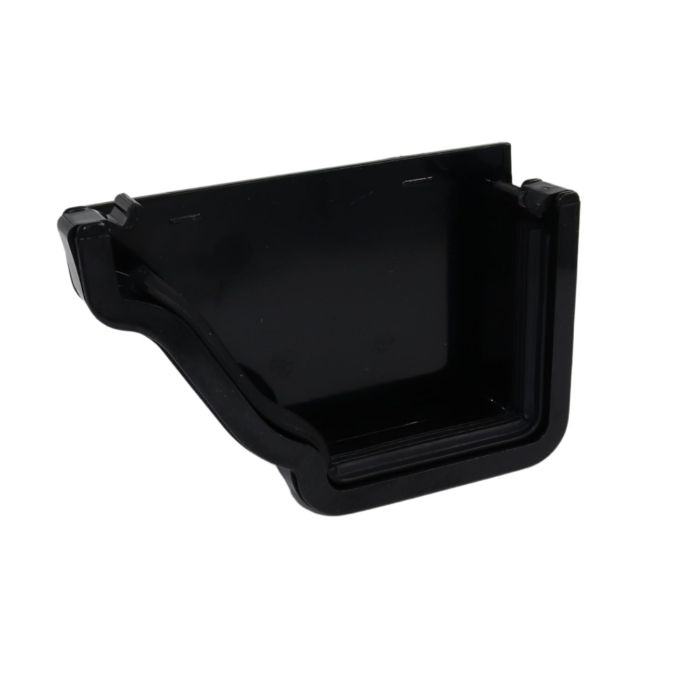Black Ogee Guttering External Left Hand Stop-end - 135mm