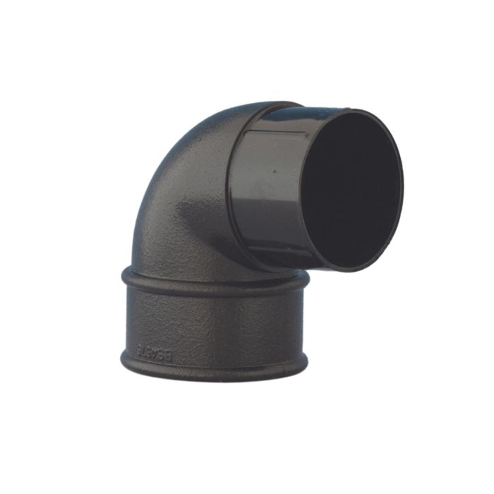 Cast Iron Effect Round Guttering 92.5° Downpipe Offset Bend - 112mm