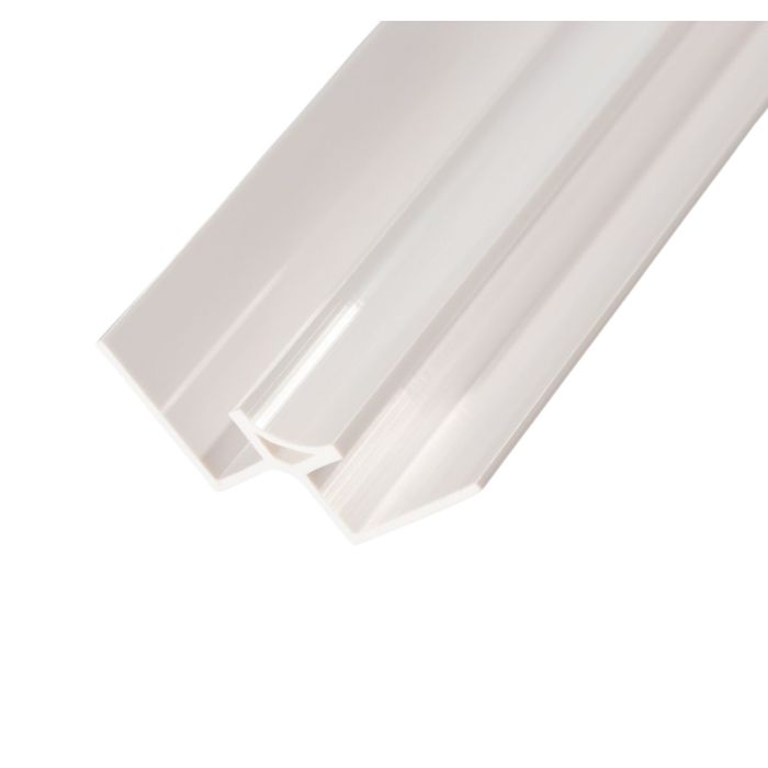 White PVC Internal Corner for Storm 10mm Bathroom Cladding - 2.4m