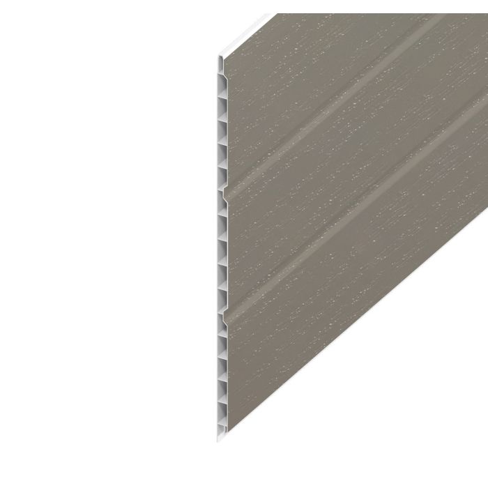 Balmoral Grey Woodgrain Hollow Soffit Board - Length 5m x Width 300mm