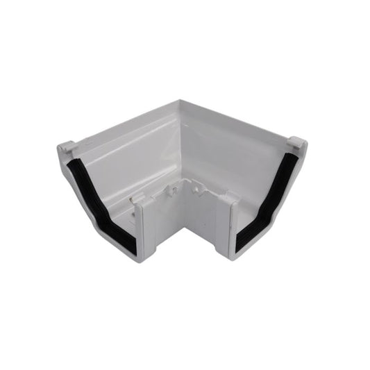 White Ogee Guttering 90° External Angle - 135mm