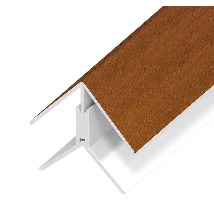 Golden Oak Woodgrain Shiplap Cladding Angle Trim - Length 5m x Width 125mm
