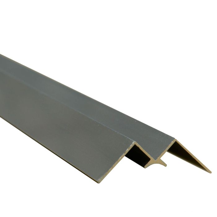 Polished Chrome Aluminium Internal Corner Trim for 11mm Panel - 2.42m Length