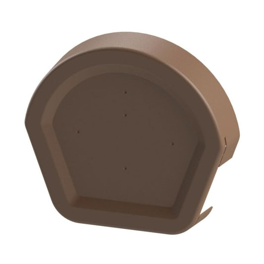 Brown Euroverge Universal Dry Verge Half Round Ridge Cap - Length 245mm x Width 270mm