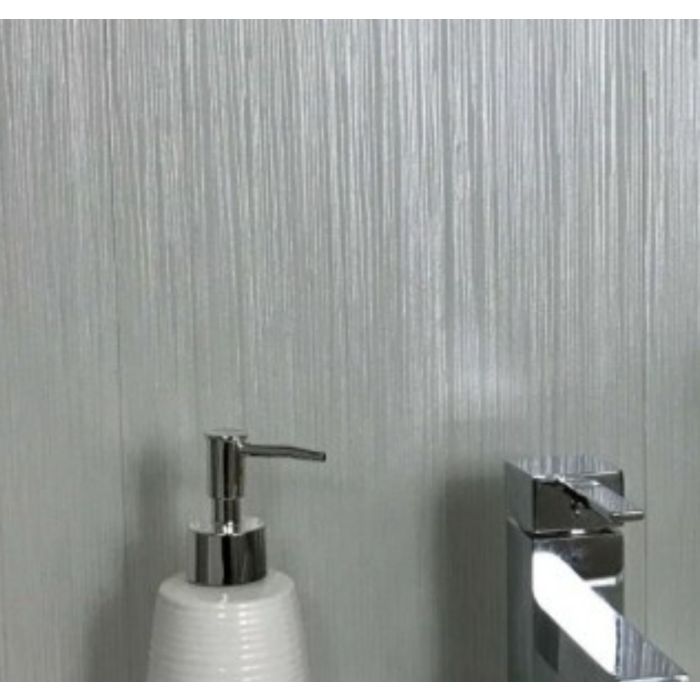 Storm Silver Linear Matt 7mm Bathroom Cladding Pack of 4 - 2.7m x 250mm