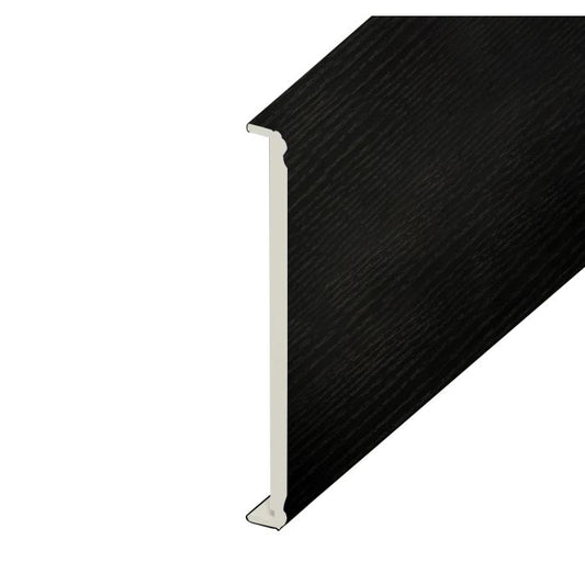 Black Ash Woodgrain Ogee Double Ended Fascia - Length 5m x Width 400mm