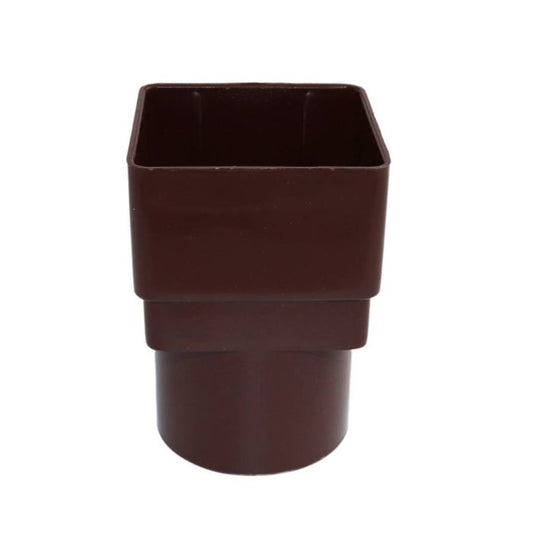 Brown Square To Round Downpipe Adaptor - 114mm