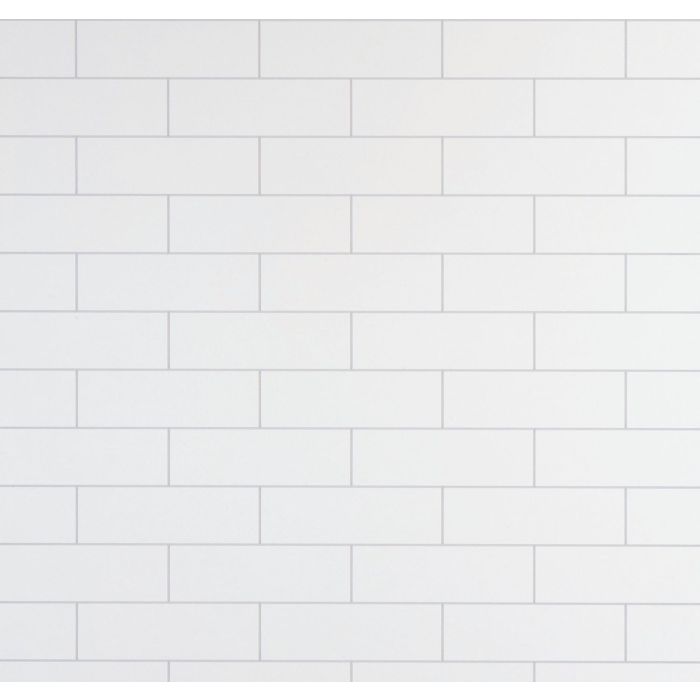 Guardian White London Grout Line Tile 10mm PVC Decor Cladding Panel - 2.4m x 1m