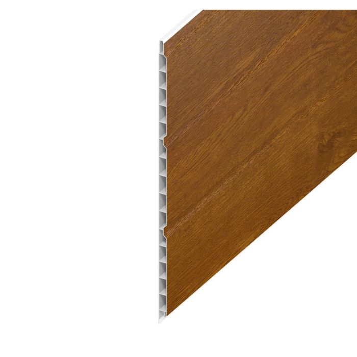Golden Oak Woodgrain Hollow Soffit Board - Length 5m x Width 300mm
