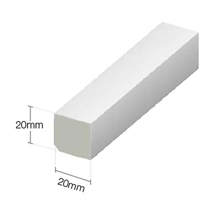 UPVC Square Section Trim - Cream White, 5m x 20mm