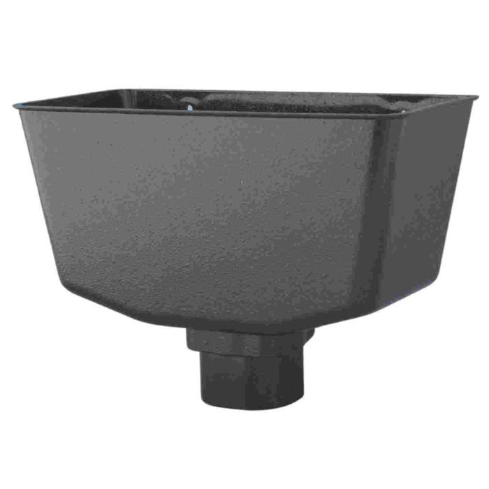 Cast Iron Effect Half Round Guttering Square to Round Hopper - 112mm