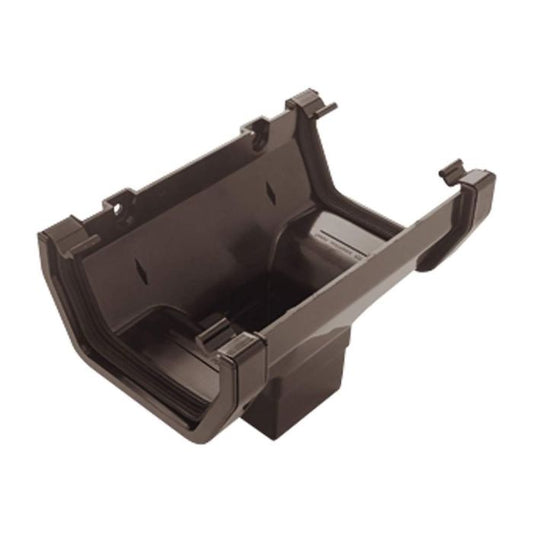 Black Square Guttering Running Outlet - 114mm