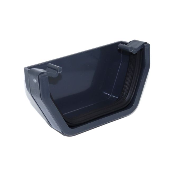 Anthracite Grey Square Guttering External Stop-end - 114mm
