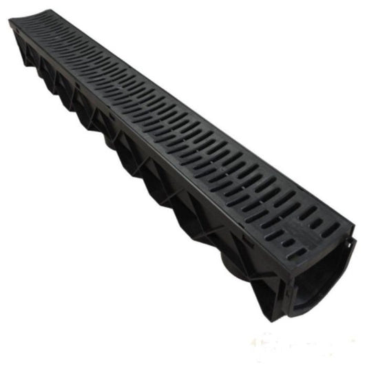 Black Channel Drain - Length 1m x Width 120mm
