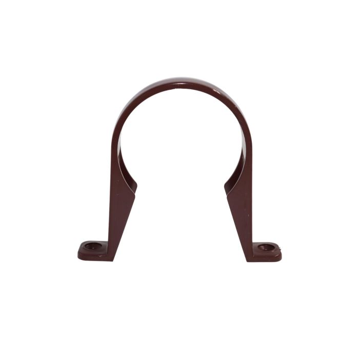 Brown Round Guttering Downpipe Clip - 112mm