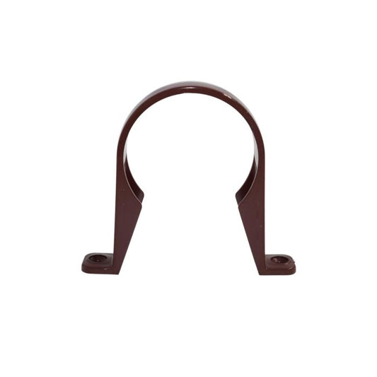 Brown Round Guttering Downpipe Clip - 112mm