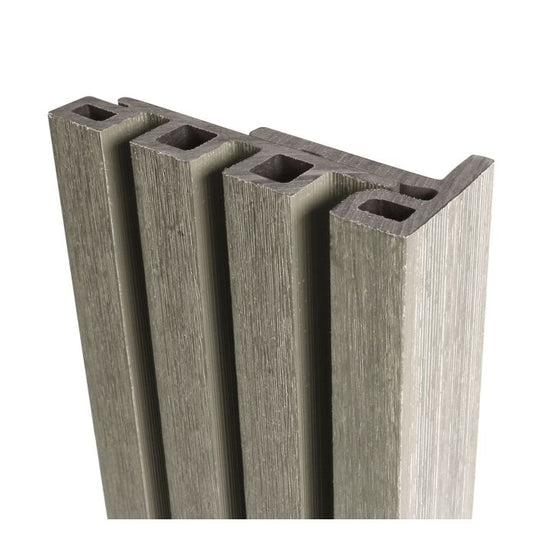 Silver Birch Forma Slatted Composite Cladding End Trim - Length 3.6m x Width 75mm