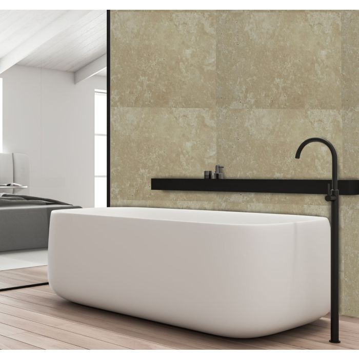 Storm Beige Concrete Matt 10mm Bathroom Cladding Panel - 2.4m x 1m