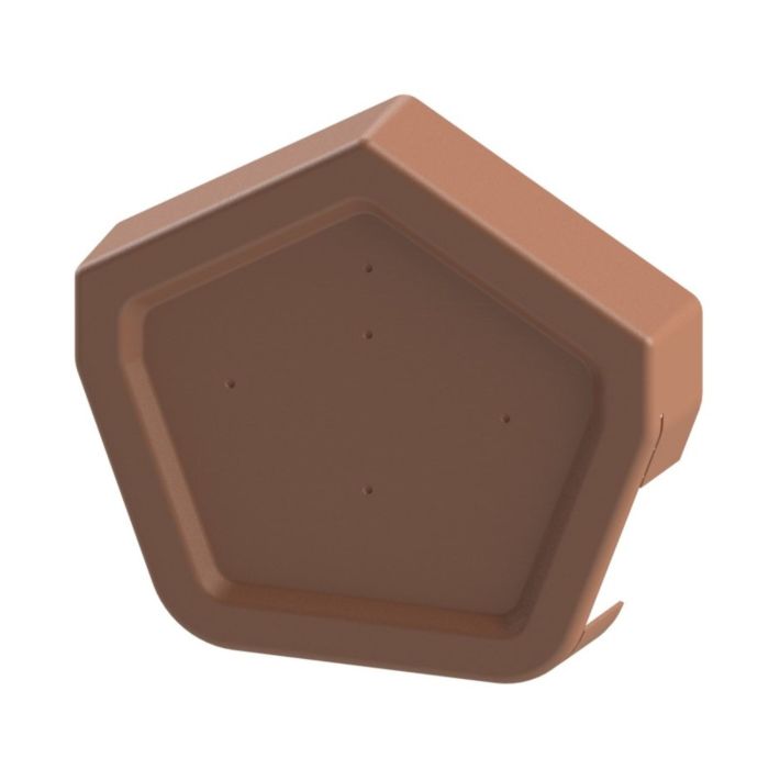 Terracotta Euroverge Universal Dry Verge Angled Ridge Cap - Length 245mm x Width 270mm