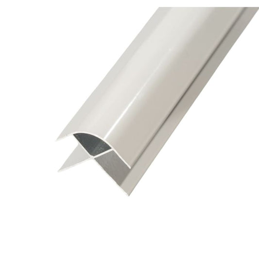 White Aluminium External Corner for Storm 10mm Bathroom Cladding - 2.4m