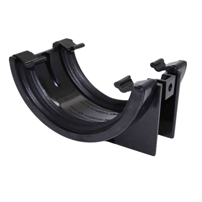 Black Half Round Guttering Union Bracket - 112mm
