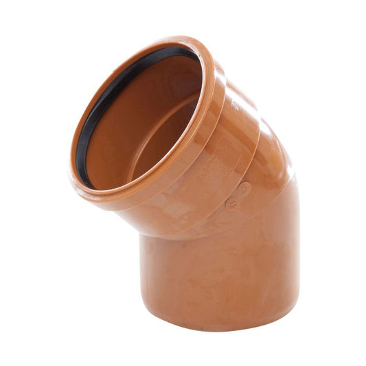 Terracotta Underground Drainage 45° Single Socket Bend - 110mm