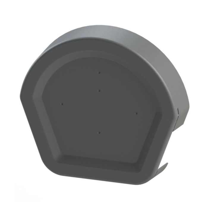Grey Euroverge Universal Dry Verge Half Round Ridge Cap - Length 245mm x Width 270mm